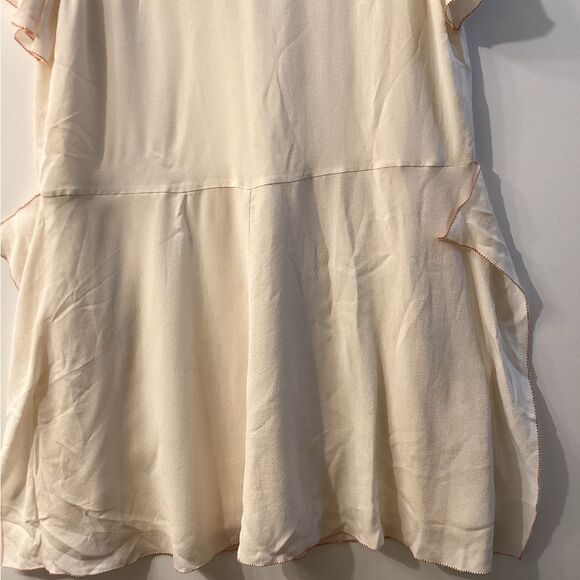 3.1 Phillip Lim Cream Flutter Sleeve Blouse Peter Pan Collar Top - Picture 3 of 13